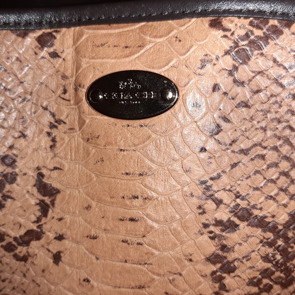 Dooney & Bourke Tan and Black Snake Print Tote - Picture 7 of 7